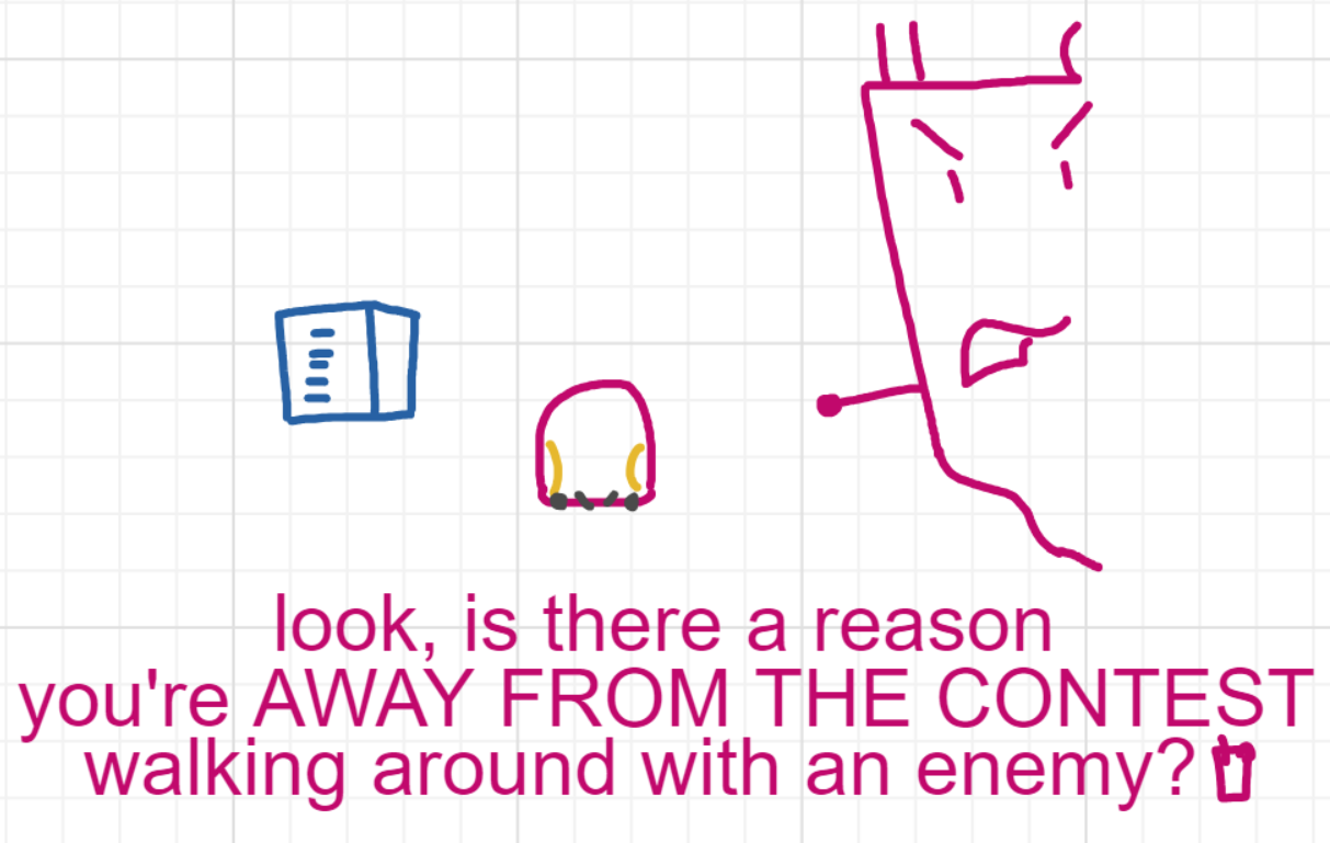 A panel from What's The Point, episode five of the Board Boards object show by Furretwalk/WalkingFurret.